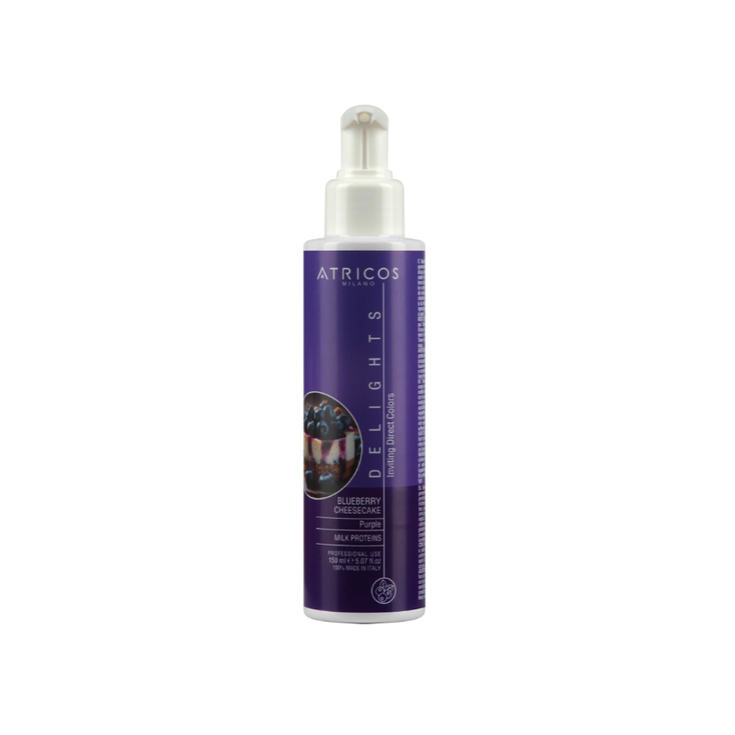 Atricos Delights Direct Gel Colouring - Blueberry Cheesecake (Purple) - Přímý pigment (barvící gel) - Borůvkový cheesecake (Fialová) 150 ml